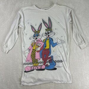 Vintage 1985 Bugs Bunny & Lola Adorable Kids Shirt Size 12 Looney Toons